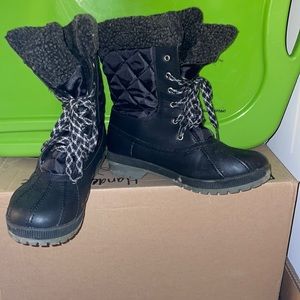 London Fog - rain boots black(warm on the inside)